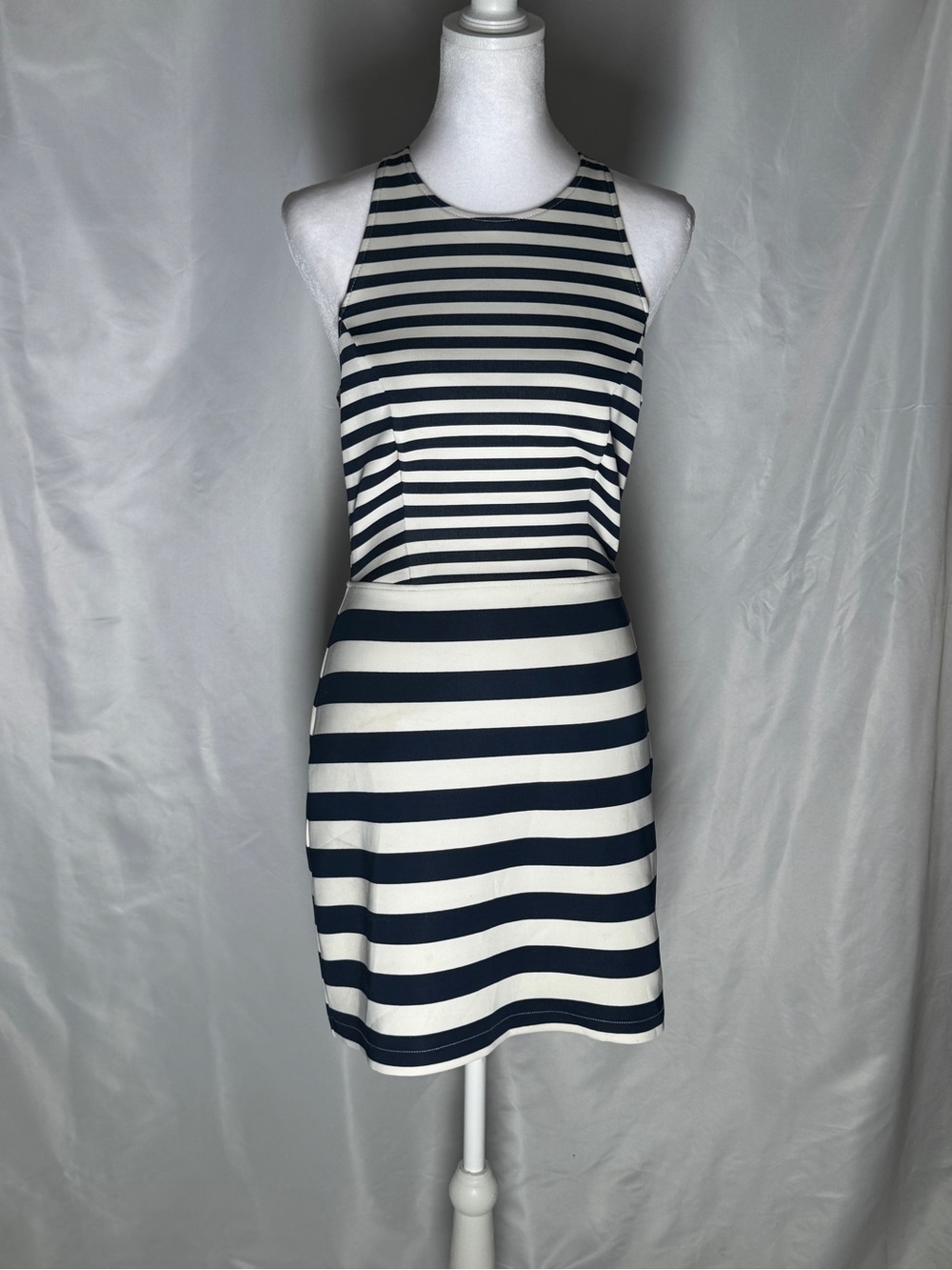 Abercrombie & Fitch Navy White Striped Sleeveless Bodycon Mini Dress Small